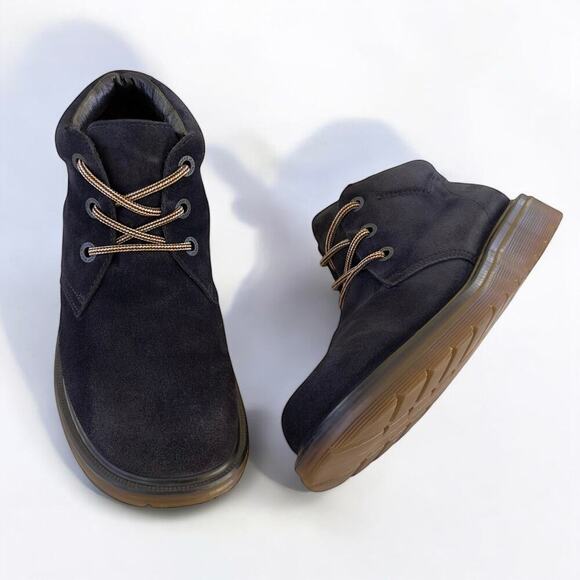 Vintage Dr Martens UK7 Navy Blue Suede England MIE 90s Y2K Boots Leather Chunky